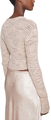 (W) Acne Studios FW24 Cárdigan Crop Top Rosa Transparente de Punto Canalé. A60515-416 Purchase (W) Acne Studios FW24 Cárdigan Crop Top Rosa Transparente de Punto Canalé. A60515-416