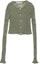 Order (W) Acne Studios FW24 Cárdigan Corto de Punto Transparente Ribeteado en Verde Pasto. A60515-DPC