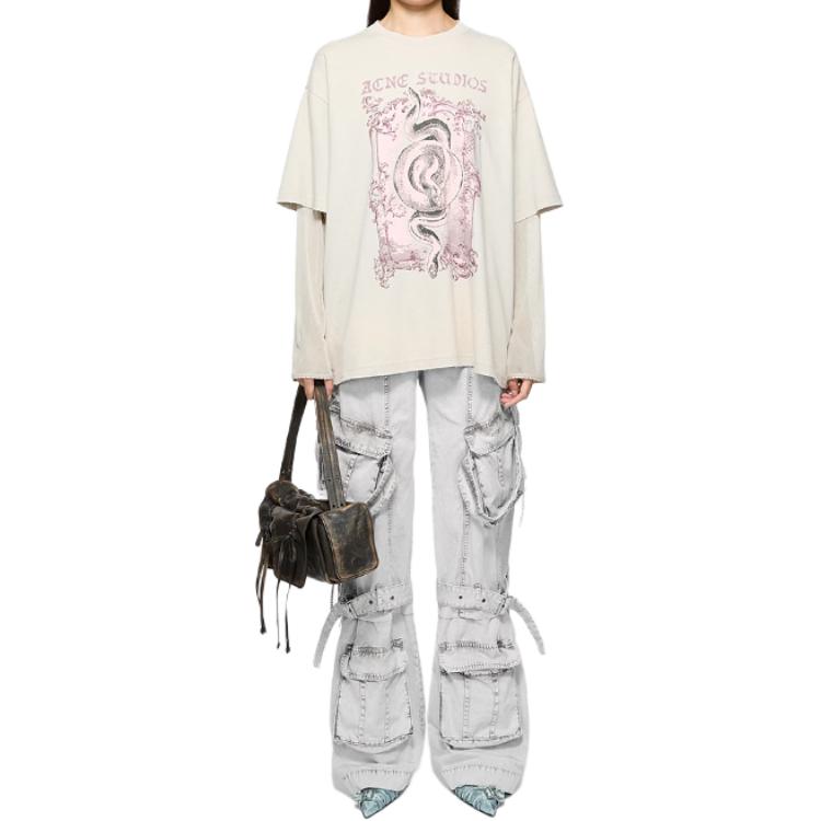 (Women) Acne Studios FW24  Vintage Multi-Pocket Cargo Pants Dusty White AK0855-DC6 圖 3