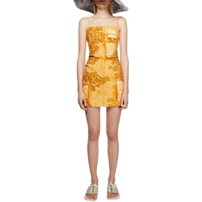 Lookbook (W) Acne Studios FW24 Vestido Slip Vintage Naranja Desgastado Estilo Minimalista. A20702-CO9