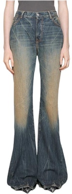 (Women) Acne Studios FW24 Washed High-Waist Flare Jeans Dark Blue Cotton Denim. A00497-838 Order (Women) Acne Studios FW24 Washed High-Waist Flare Jeans Dark Blue Cotton Denim. A00497-838