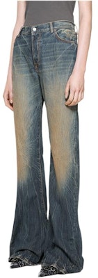 (Women) Acne Studios FW24 Washed High-Waist Flare Jeans Dark Blue Cotton Denim. A00497-838 Lookbook (Women) Acne Studios FW24 Washed High-Waist Flare Jeans Dark Blue Cotton Denim. A00497-838