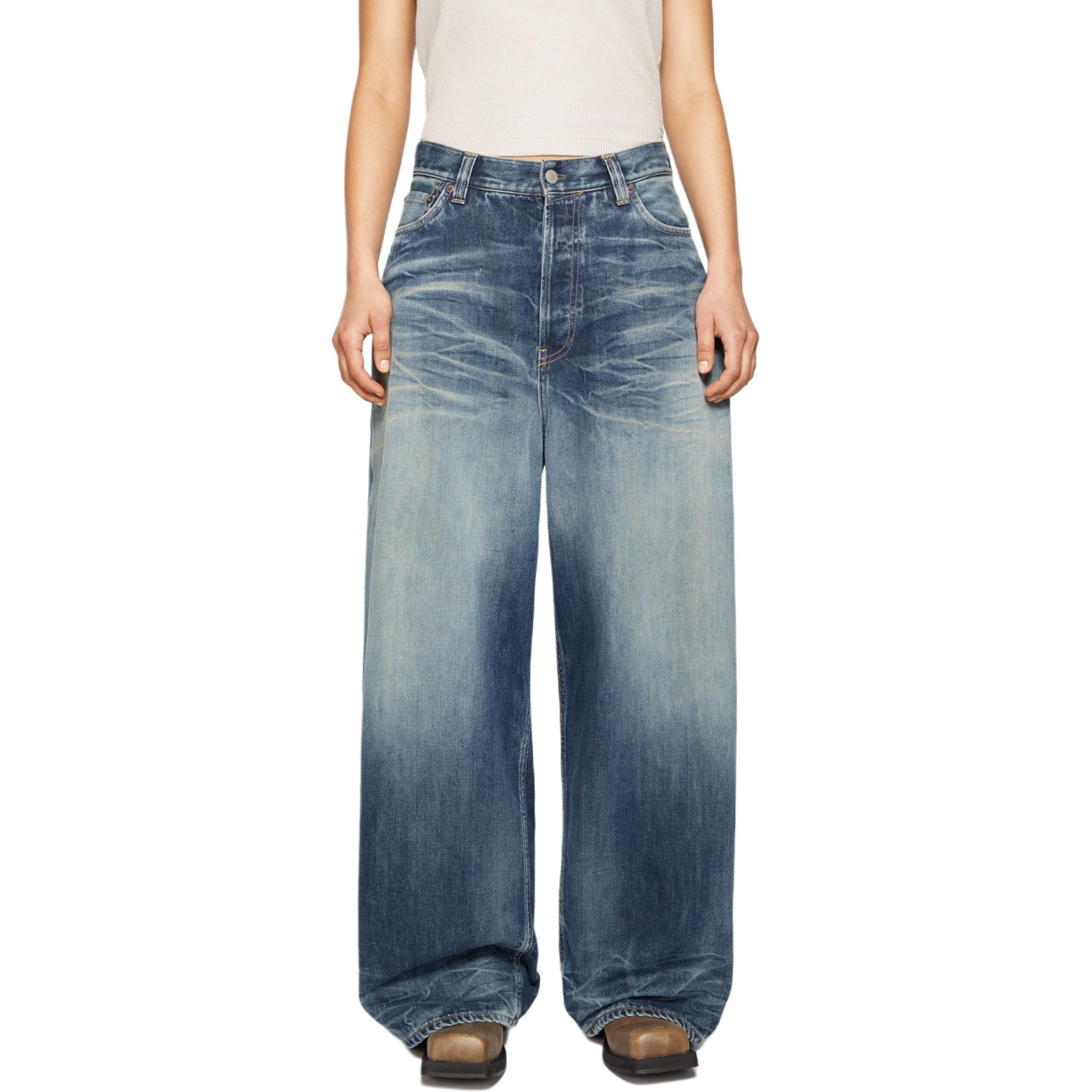 (Women) Acne Studios FW24  Wide-Leg Relaxed Blue Jeans 2023F Casual Style. A00484-863 圖 3