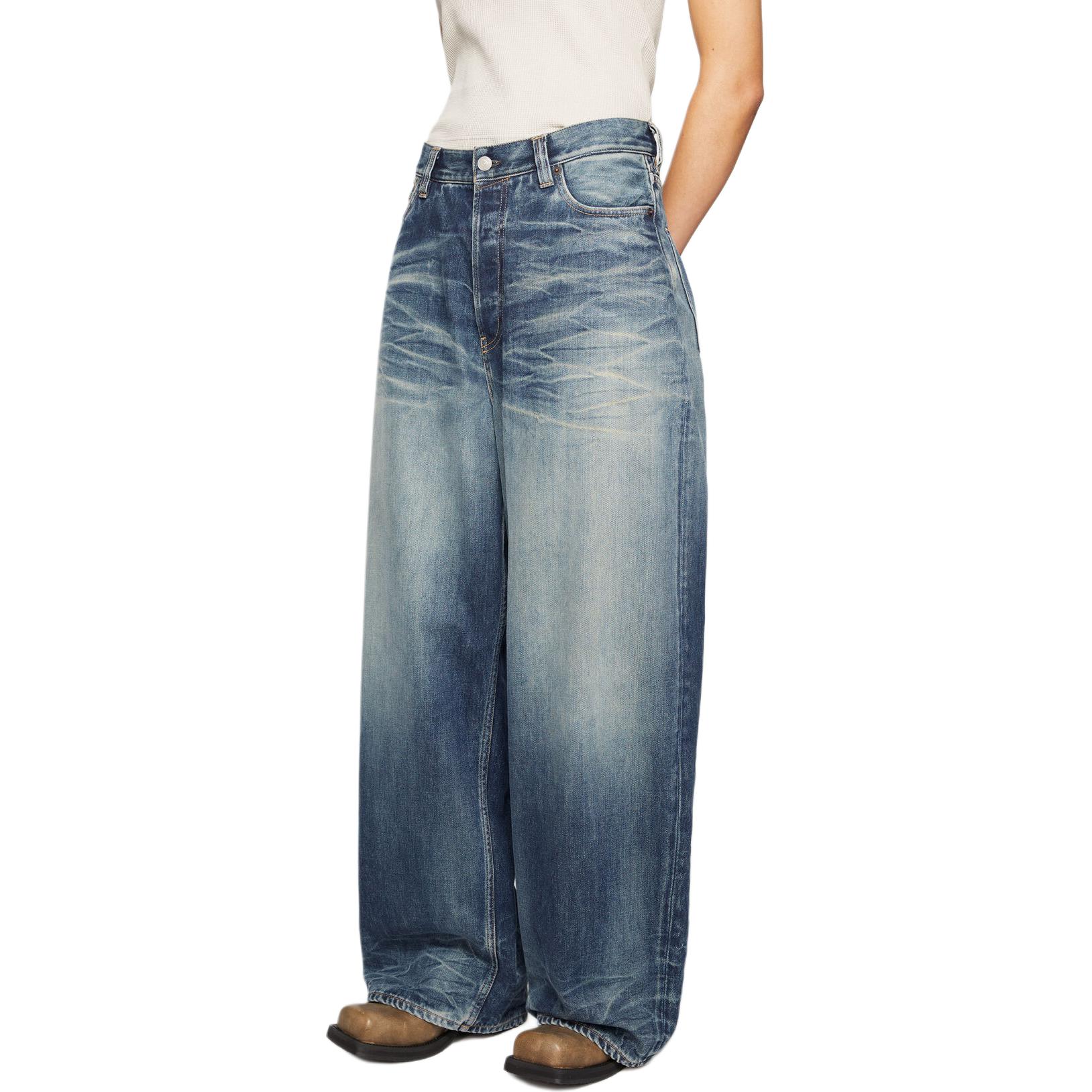 (Women) Acne Studios FW24  Wide-Leg Relaxed Blue Jeans 2023F Casual Style. A00484-863 圖 5