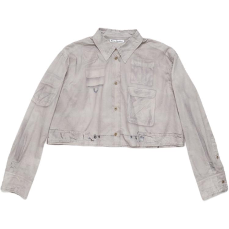 Order (W) Acne Studios 女士 FW24 浅棕色破洞字母长袖短款衬衫 AC0688-ADV