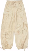 (Women) Acne Studios FW24 Distressed Print Loose Fit Oatmeal Beige Pants Women. AK0822-AE6 (Women) Acne Studios FW24 Distressed Print Loose Fit Oatmeal Beige Pants Women. AK0822-AE6