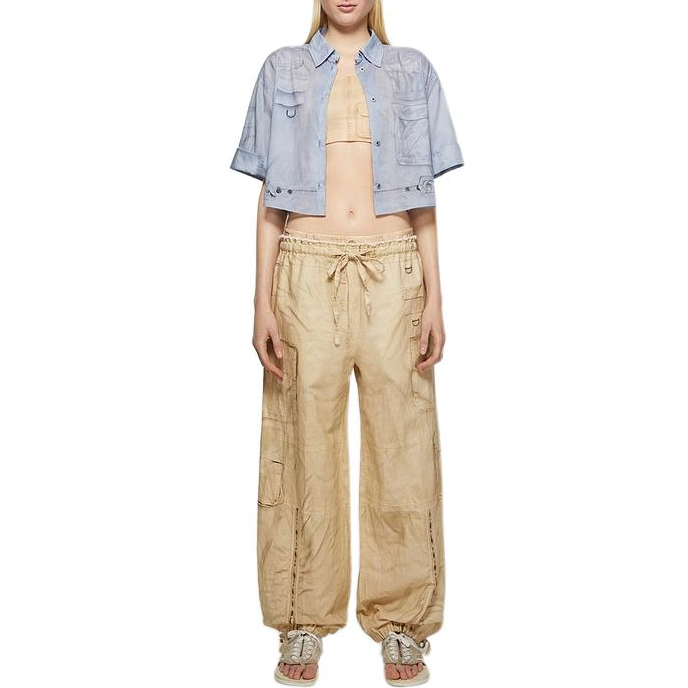 Lookbook (W) Acne Studios FW24 仿舊印花寬鬆剪裁燕麥米色長褲 女款 AK0822-AE6