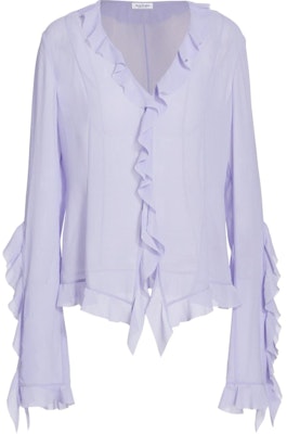 (Women) Acne Studios FW24 Ruffled V-Neck Chiffon Long Sleeve Blouse Women’s Light Purple AC0654-ADI036 Order (Women) Acne Studios FW24 Ruffled V-Neck Chiffon Long Sleeve Blouse Women’s Light Purple AC0654-ADI036