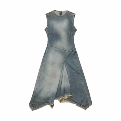 (Women) Acne Studios FW24 Vintage Washed Sleeveless Draped Dress Women’s Blue A20767-863