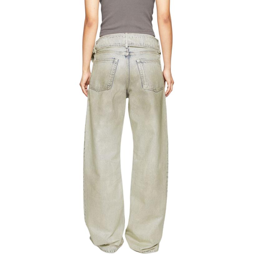 Purchase (W) Acne Studios FW24 Jeans Wanita Low-Waist Longgar Putih Gading Mutiara. AK0857-BV0