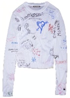 (Women) Acne Studios Graphic Print Long Sleeve T-Shirt White CL0217-BHO (Women) Acne Studios Graphic Print Long Sleeve T-Shirt White CL0217-BHO