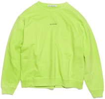 (Women) Acne Studios Green Crewneck Pullover Sweatshirt with Logo Print AI0067-BV2 (Women) Acne Studios Green Crewneck Pullover Sweatshirt with Logo Print AI0067-BV2