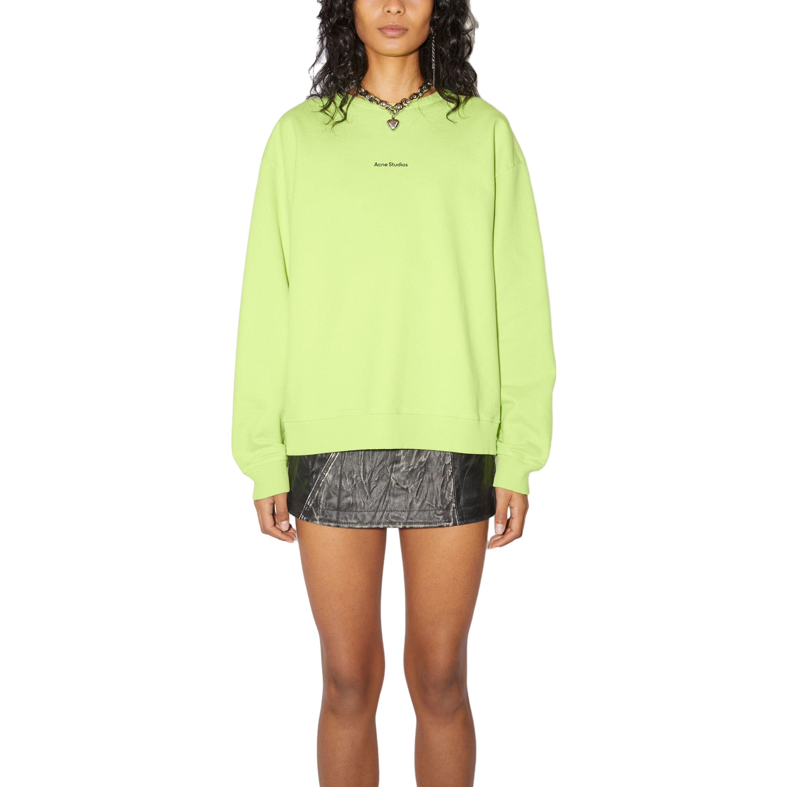 Lookbook (W) Acne Studios 綠色圓領印花標誌長袖運動衫 AI0067-BV2