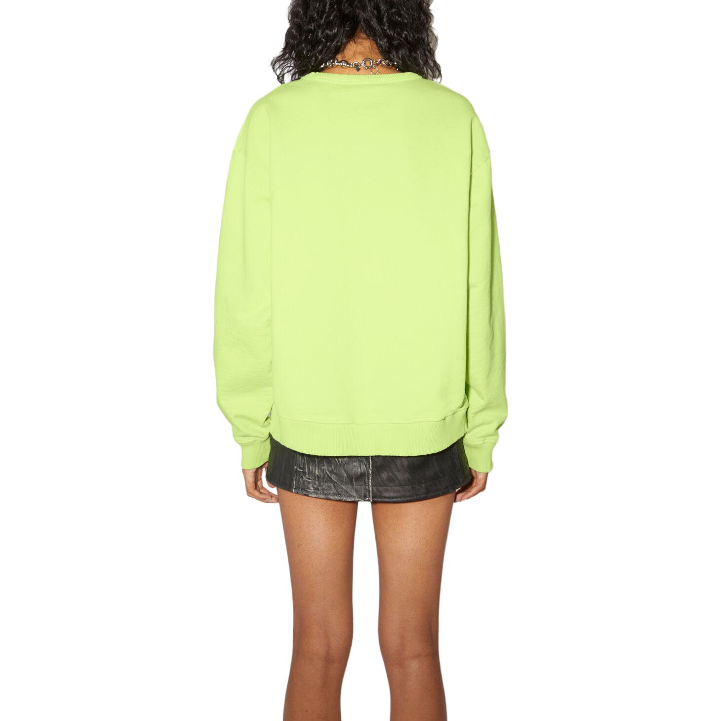 Shop (W) Acne Studios 綠色圓領印花標誌長袖運動衫 AI0067-BV2