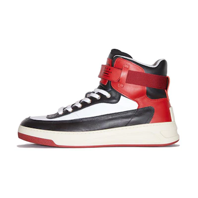 (W) Acne Studios High-Top Calfskin Sneakers 'Black Red White'