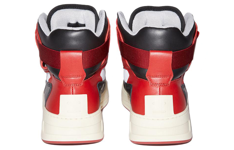 (W) Acne Studios High-Top Calfskin Sneakers 'Black Red White' 圖 4