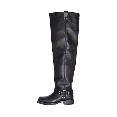 (W) Acne Studios High-Top Leather Sneakers 'Black'