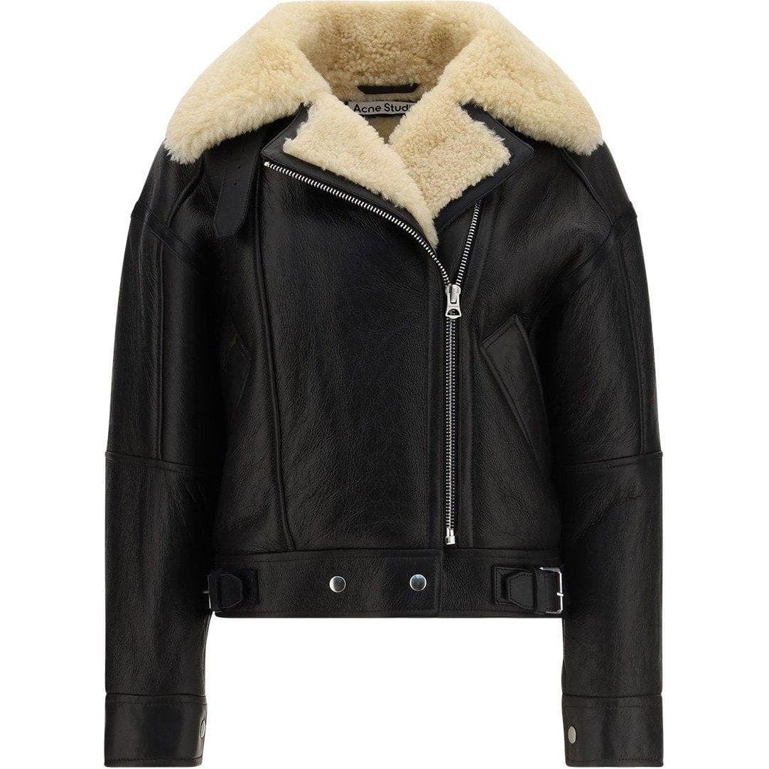 (Women) Acne Studios Lambskin Leather Collar Jacket Black A70087-AIP
