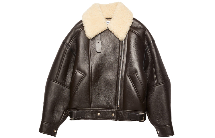(Women) Acne Studios Lambskin Leather Collar Jacket Black A70087-AIP 圖 2