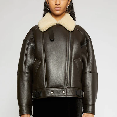 (W) Acne Studios 小羊皮皮革翻领夹克 黑色 A70087-AIP Lookbook (W) Acne Studios 小羊皮皮革翻领夹克 黑色 A70087-AIP