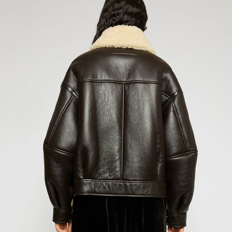 (Women) Acne Studios Lambskin Leather Collar Jacket Black A70087-AIP 圖 4