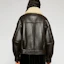 Shop (W) Acne Studios 小羊皮皮革翻领夹克 黑色 A70087-AIP