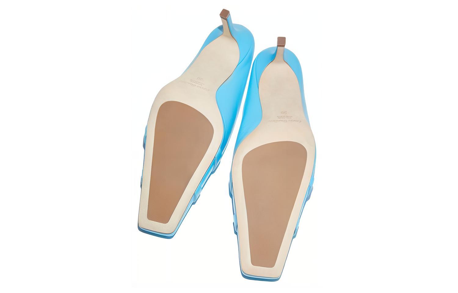 (W) Acne Studios Leather Bow Square Toe Sandal 'Blue' 圖 3