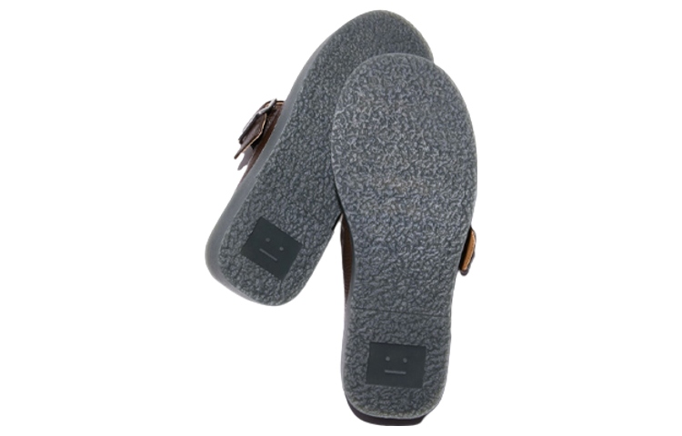 (W) Acne Studios Leather Flat Buckle Slide 'Brown' 圖 3