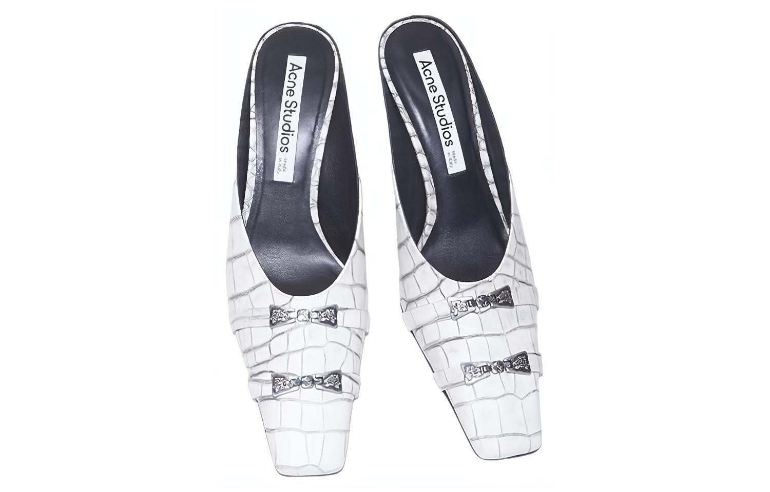 Lookbook (W) Acne Studios Sandalias de Tacón Alto de Cuero Moda 'Blanco' AD0617-AEG