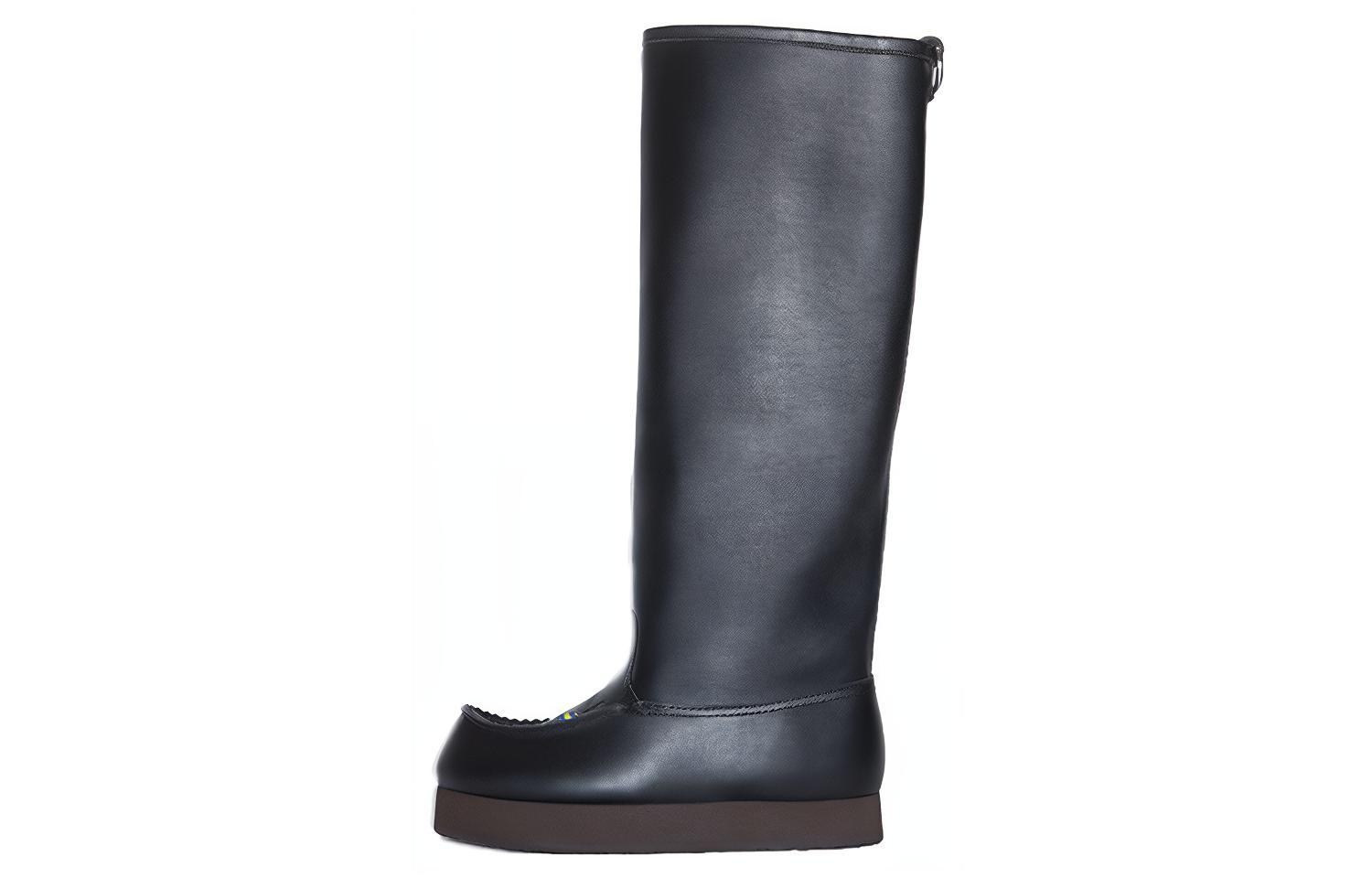 (W) Acne Studios Leather High-Top Slip-On Boots 'Black'