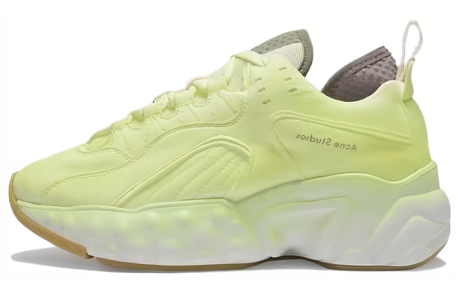 (W) Acne Studios Leather Low-Top Sneakers 'Fluorescent Yellow'