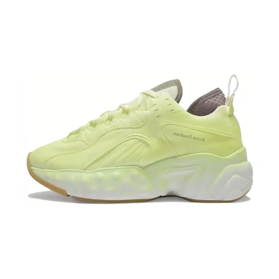 (W) Acne Studios Leather Low-Top Sneakers 'Fluorescent Yellow'