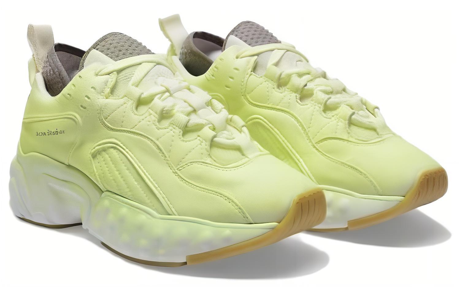 (W) Acne Studios Leather Low-Top Sneakers 'Fluorescent Yellow' 圖 3
