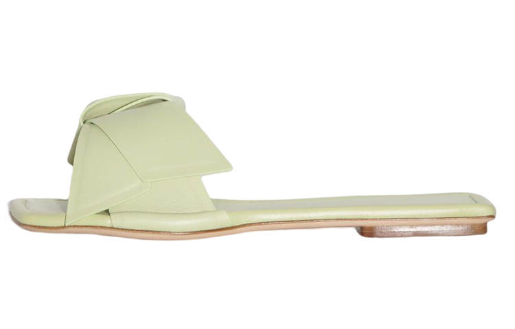 (W) Acne Studios Leather Open-Toe Slide 'Green Fashion'
