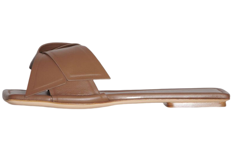 Buy (W) Acne Studios 棕色时尚皮革露趾凉拖鞋 AD0598-640