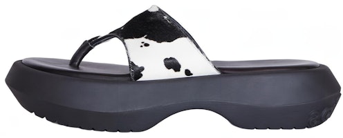 (Women) Acne Studios Leather Printed Open-Toe Slide 'Black White' AD0504-AL4 (Women) Acne Studios Leather Printed Open-Toe Slide 'Black White' AD0504-AL4