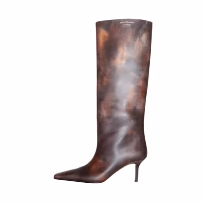 (W) Acne Studios Leather Simple High-Heel Tall Boots 'Brown'