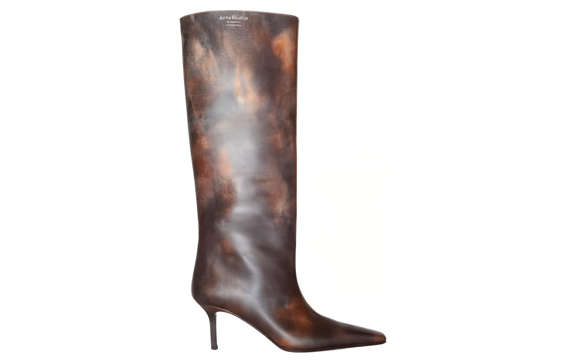 (W) Acne Studios Leather Simple High-Heel Tall Boots 'Brown' 圖 2
