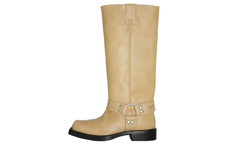 (Women) Acne Studios Leather Slip-On Ankle Boots 'Beige' AD0589-AGU