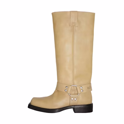 (W) Acne Studios Leather Slip-On Ankle Boots 'Beige'