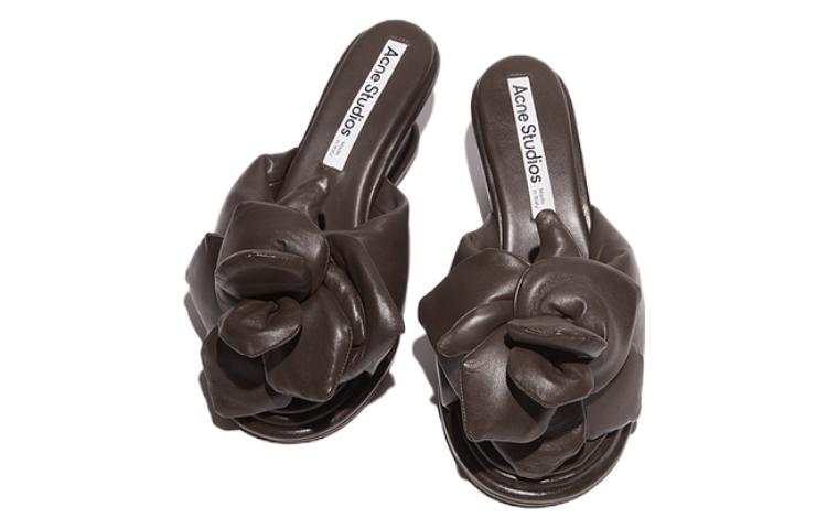 (W) Acne Studios Leather Slip-On Round Toe Slide 'Black' 圖 5