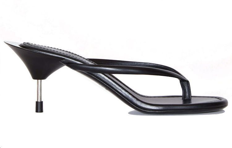 (W) Acne Studios Leather Slip-On Sandal 'Black' 圖 2