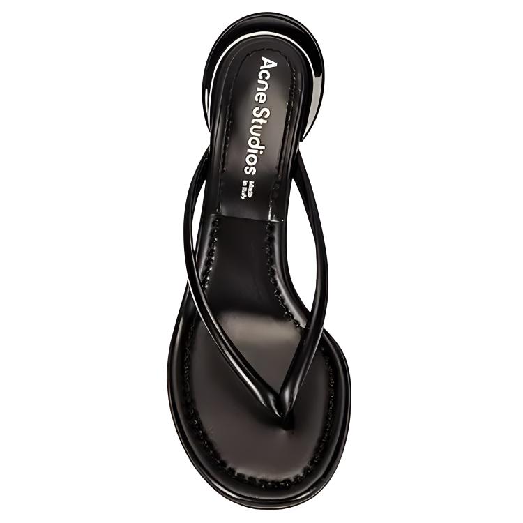 (W) Acne Studios Leather Slip-On Sandal 'Black' 圖 5