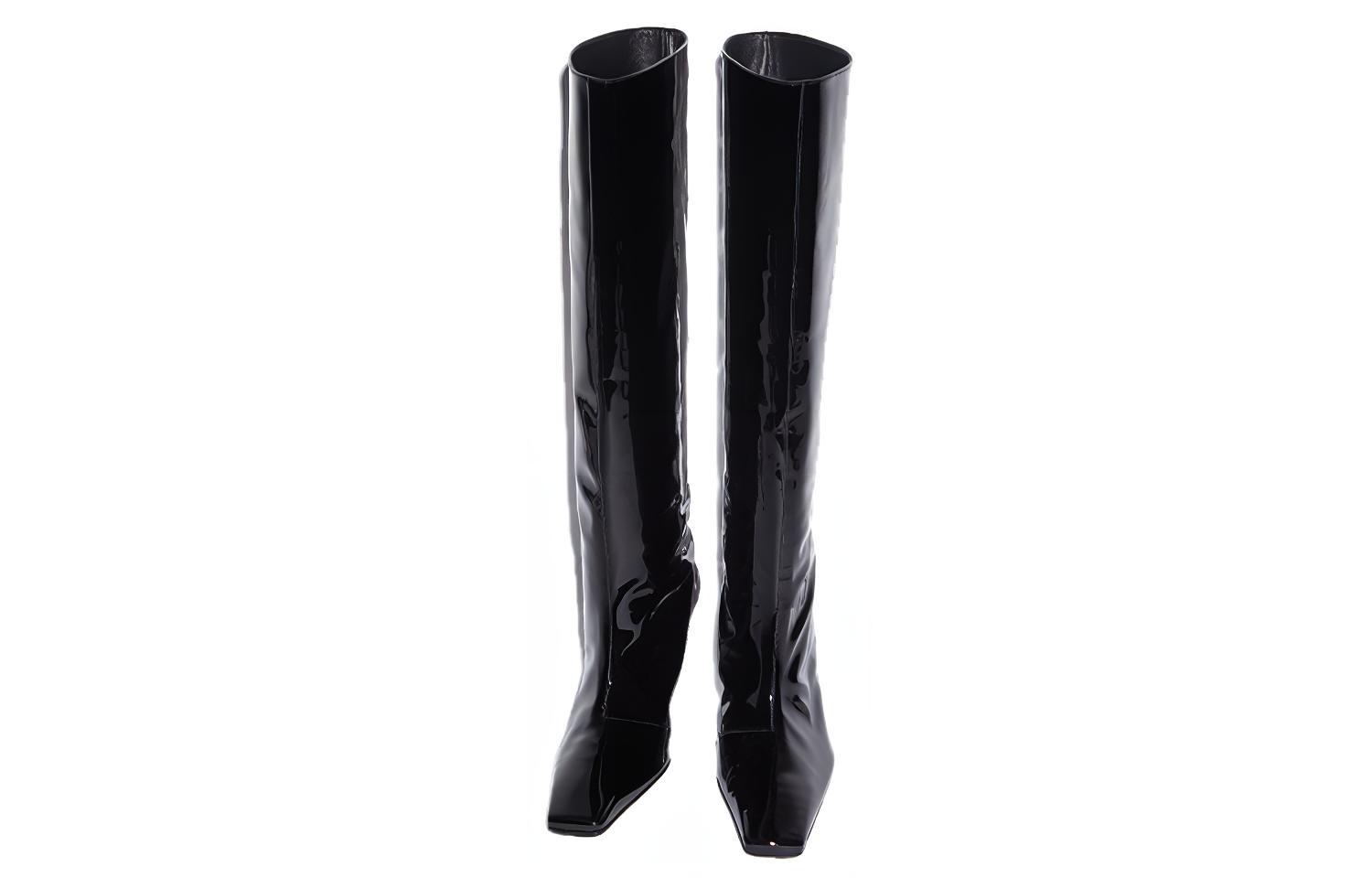 Lookbook (W) Acne Studios Sepatu Bot Kulit Tinggi Stiletto 'Hitam' AD0605-900