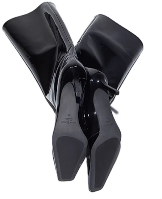 Acne Studios 皮革 套脚細跟 高筒靴 7cm 女款 黑色 Shop Acne Studios 皮革 套脚細跟 高筒靴 7cm 女款 黑色