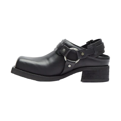 (W) Acne Studios Leather Square Toe Buckle Loafers 'Black'