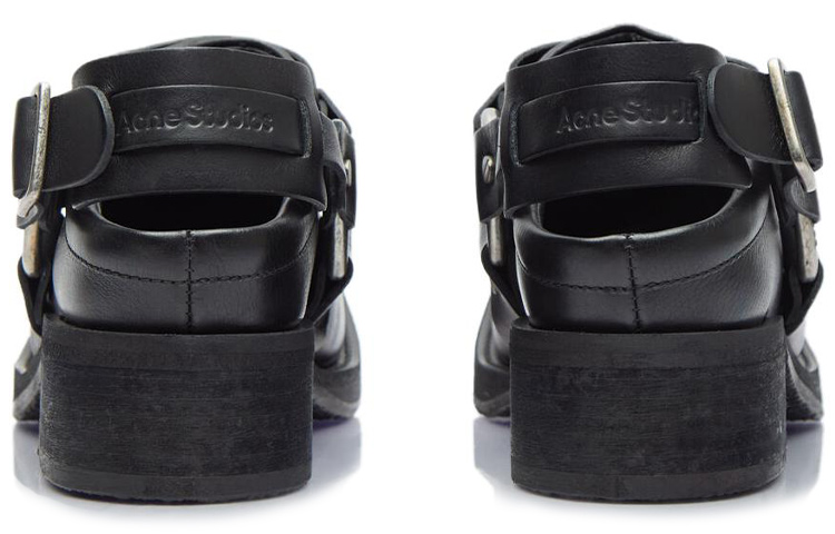 Purchase (W) アクネ スクエアトゥ バックルローファー (黒) AD0684-900