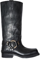 (W) Acne Studios Sepatu Boot Kulit Square Toe Tinggi 'Hitam'. AD0663AA2 Order (W) Acne Studios Sepatu Boot Kulit Square Toe Tinggi 'Hitam'. AD0663AA2