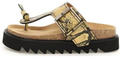 (Women) Acne Studios Leather Thong 'Khaki Snake Print' 221895-BPG (Women) Acne Studios Leather Thong 'Khaki Snake Print' 221895-BPG