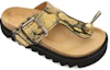 Purchase (W) Acne Studios Ledersandale ''Khaki Schlangenprint'' 221895-BPG
